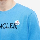 Moncler Men's Text Logo T-Shirt in Blue