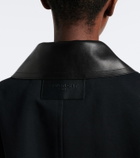 Givenchy Leather-trimmed cotton and wool jacket