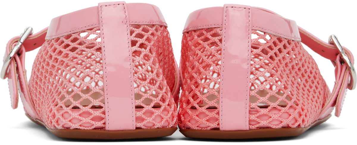 ALAÏA Pink Fishnet Ballerina Flats