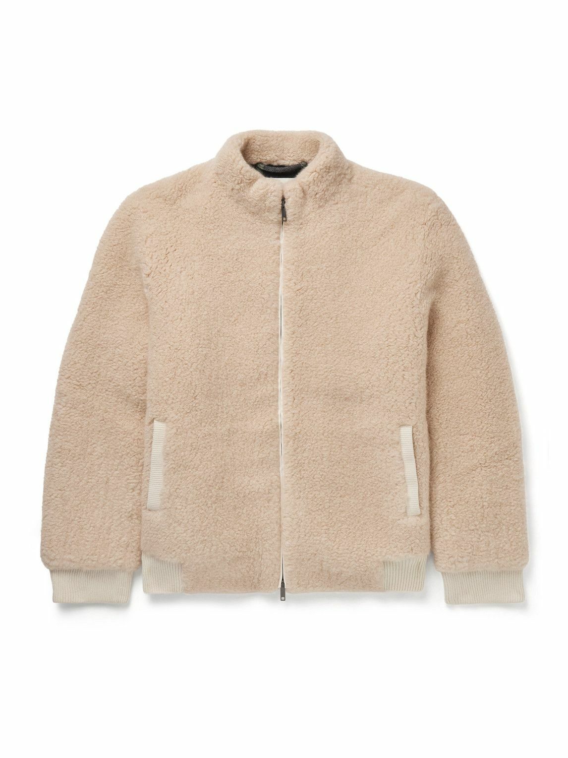 God's True Cashmere - Cashmere-Fleece Bomber Jacket - Gray