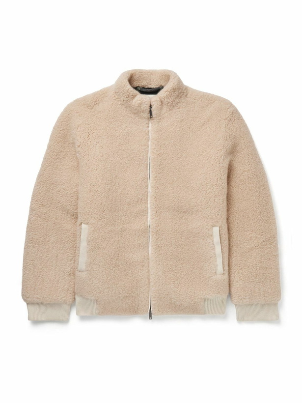 Photo: God's True Cashmere - Cashmere-Fleece Bomber Jacket - Gray