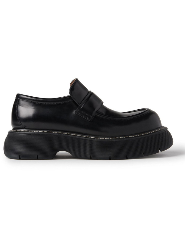 Photo: Bottega Veneta - The Bounce Polished-Leather Loafers - Black