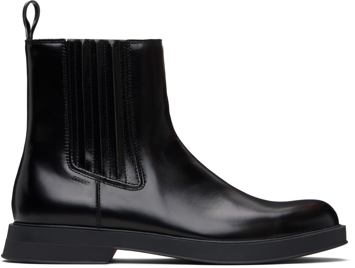 Photo: Hugo Black Embossed-Logo Faux-Leather Chelsea Boots