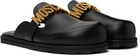 Moschino Black Leather Mule Loafers