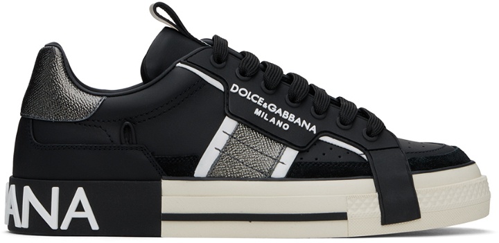 Photo: Dolce&Gabbana Black Calfskin 2.Zero Custom Sneakers