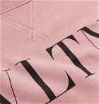 Valentino - Logo-Print Cotton-Blend Jersey Sweatshirt - Men - Pink
