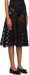 Bode Black Trellis Midi Skirt
