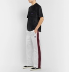 Needles - Embroidered Striped Satin-Jersey Track Pants - White