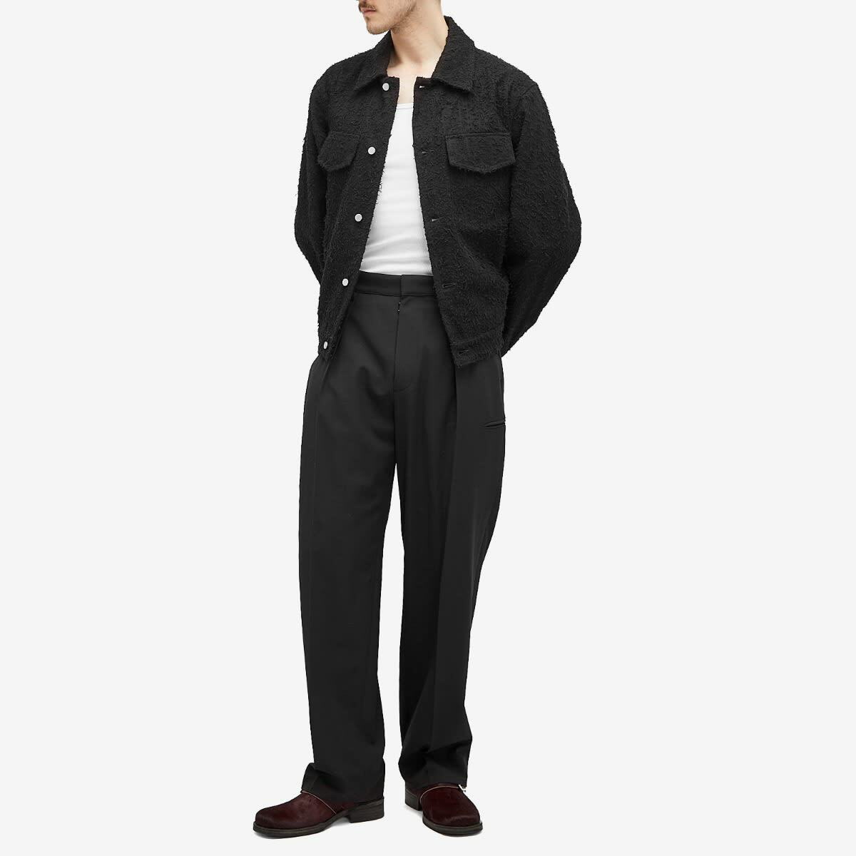 Craig Green Men's Towel Frayed Trucker Jacket in Black Craig Green