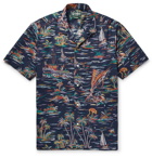Gitman Vintage - Camp-Collar Printed Cotton-Poplin Shirt - Men - Storm blue