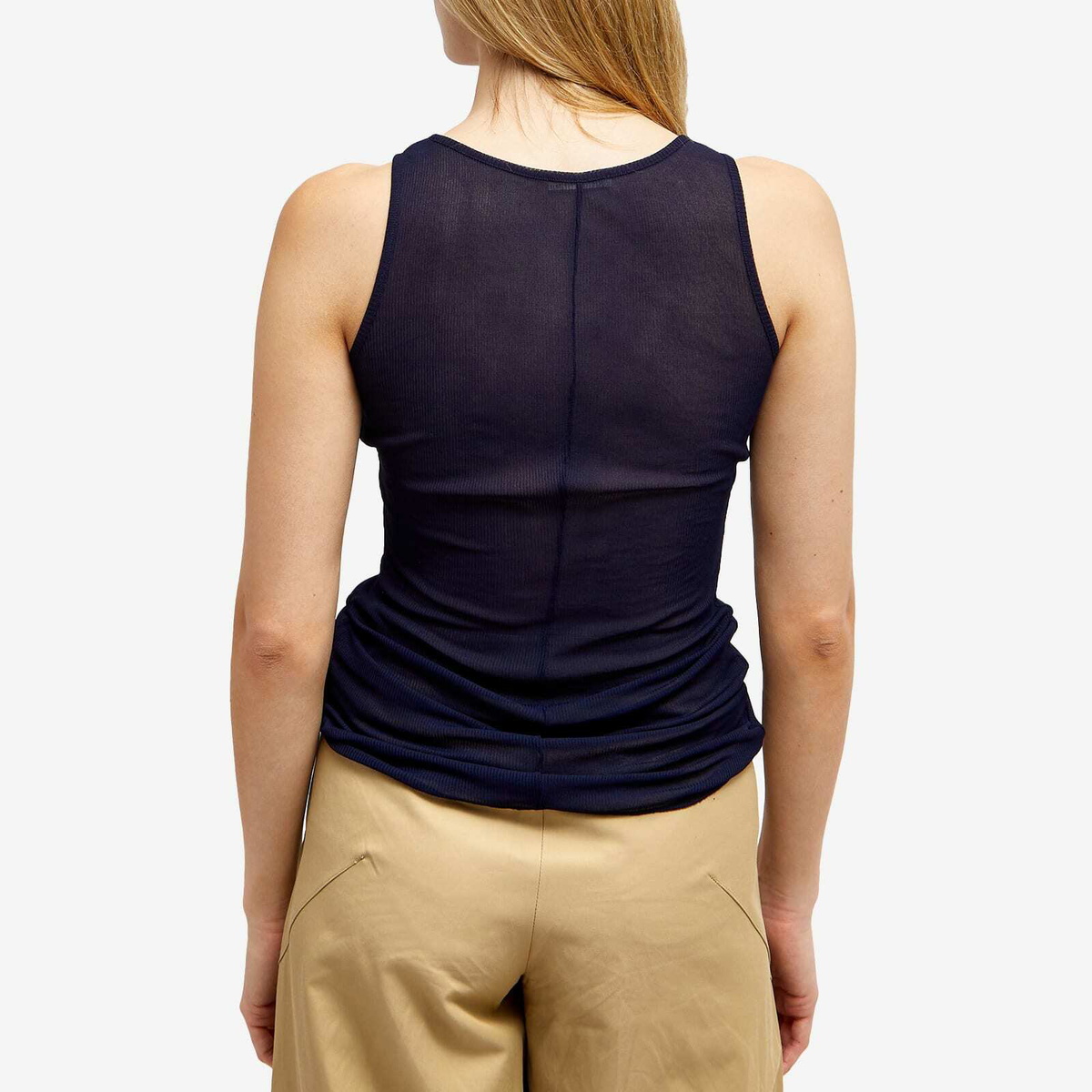 AMI Paris Women's AMI Long Tank Top in Navy AMI