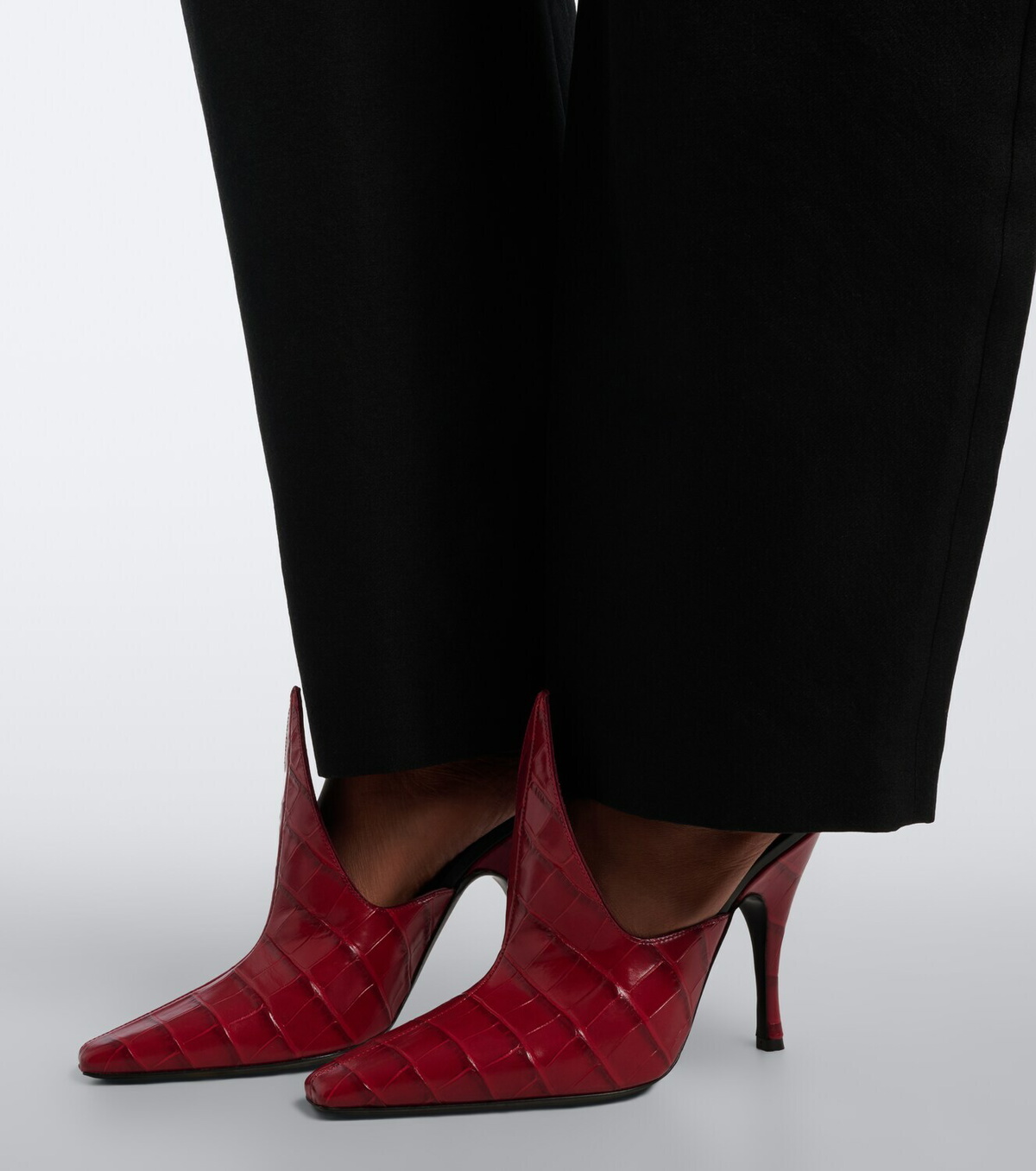 Alaïa Croc-effect leather mules