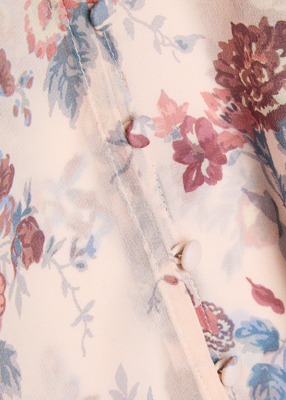 Paige Lula Floral Silk-chiffon Blouse Pink