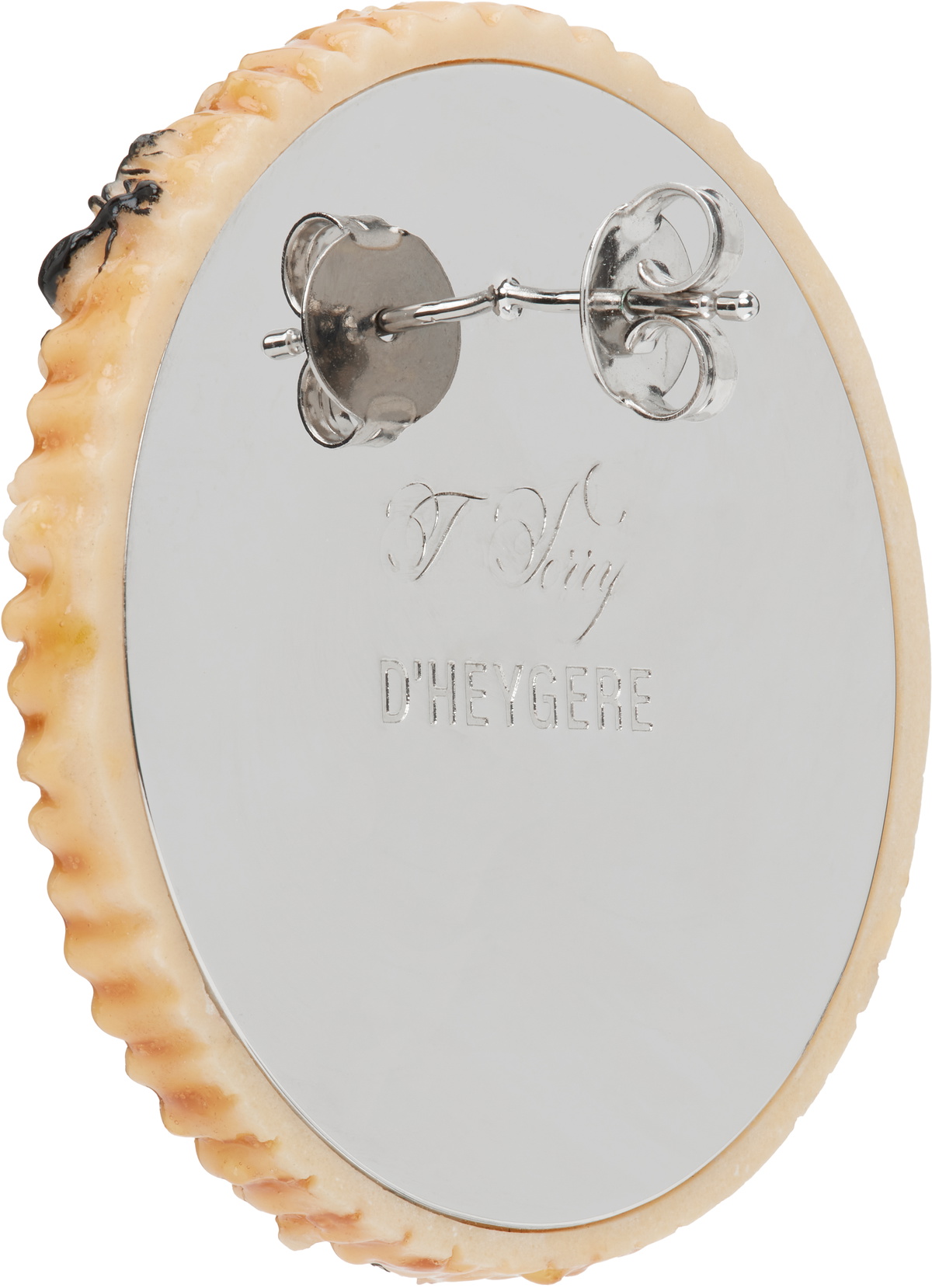 I'm Sorry by Petra Collins SSENSE Exclusive Brown & Silver D'heygere Edition Cookie Single Earring