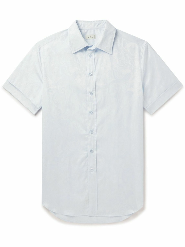 Photo: Etro - Paisley Cotton-Jacquard Shirt - Blue