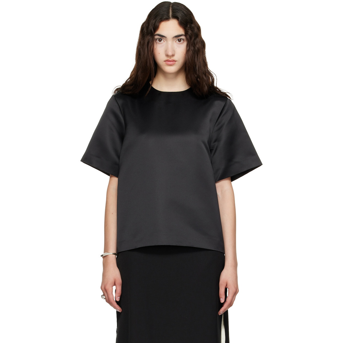 TOTEME Black Duchess Satin T-shirt