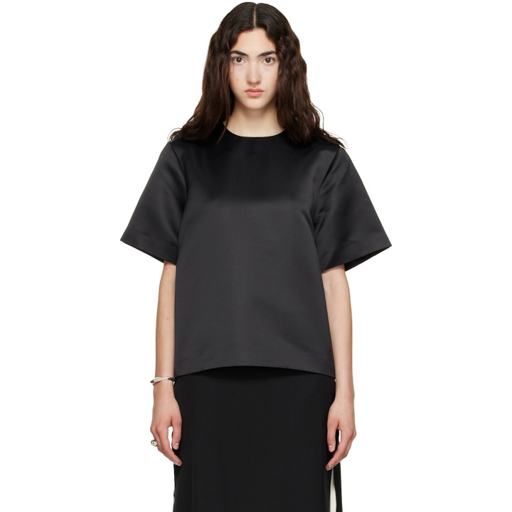 Photo: TOTEME Black Duchess Satin T-shirt