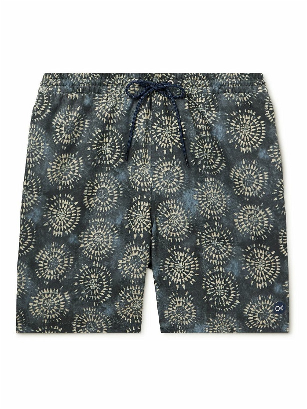 Photo: Outerknown - Nomadic Volley Straight-Leg Mid-Length Recycled Swim Shorts - Blue