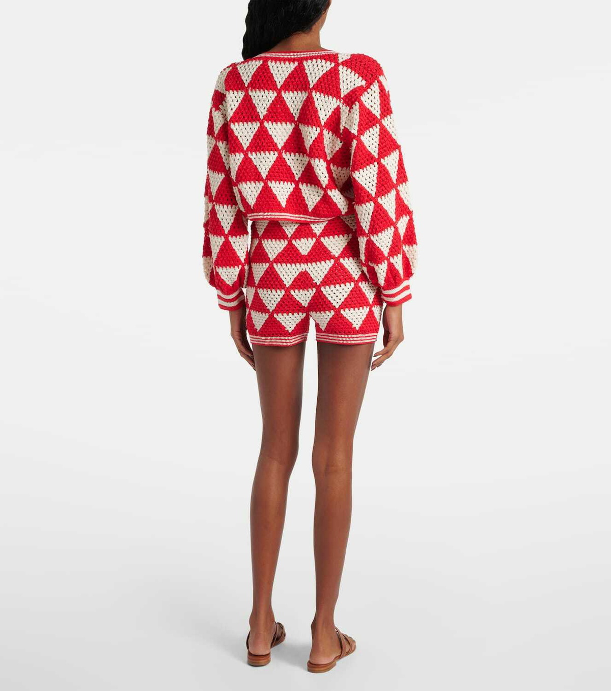 Anna Kosturova Malia crochet high-rise cotton shorts