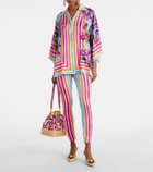 Dolce&Gabbana Striped silk-blend leggings