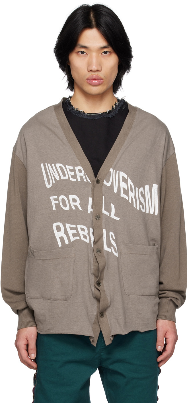 Undercoverism Gray Printed Cardigan
