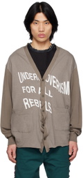Undercoverism Gray Printed Cardigan