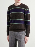 Oliver Spencer - Blenheim Striped Wool-Blend Sweater - Brown