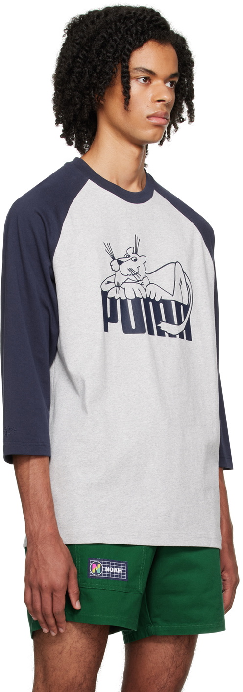 Noah Gray & Blue Puma Edition Long Sleeve T-Shirt Noah NYC