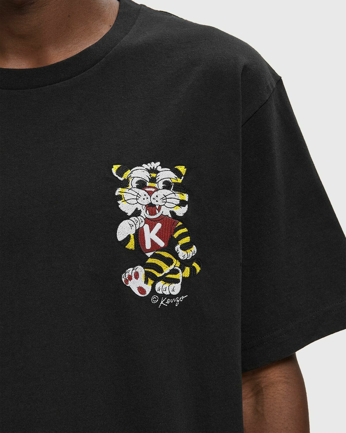 Kenzo GOTS WILD TIGER EMBROIDE TEE Black Mens Shortsleefe