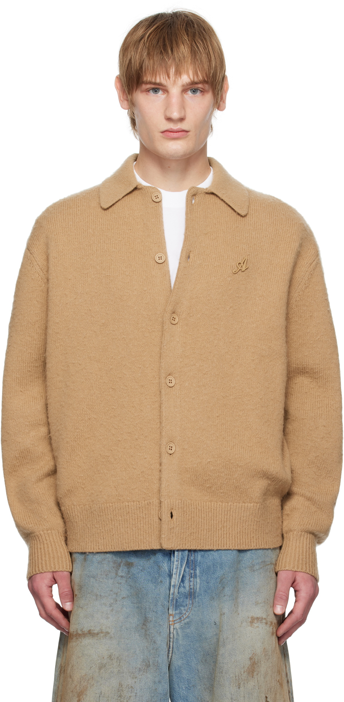 Axel Arigato Tan Ode Collared Cardigan Axel Arigato
