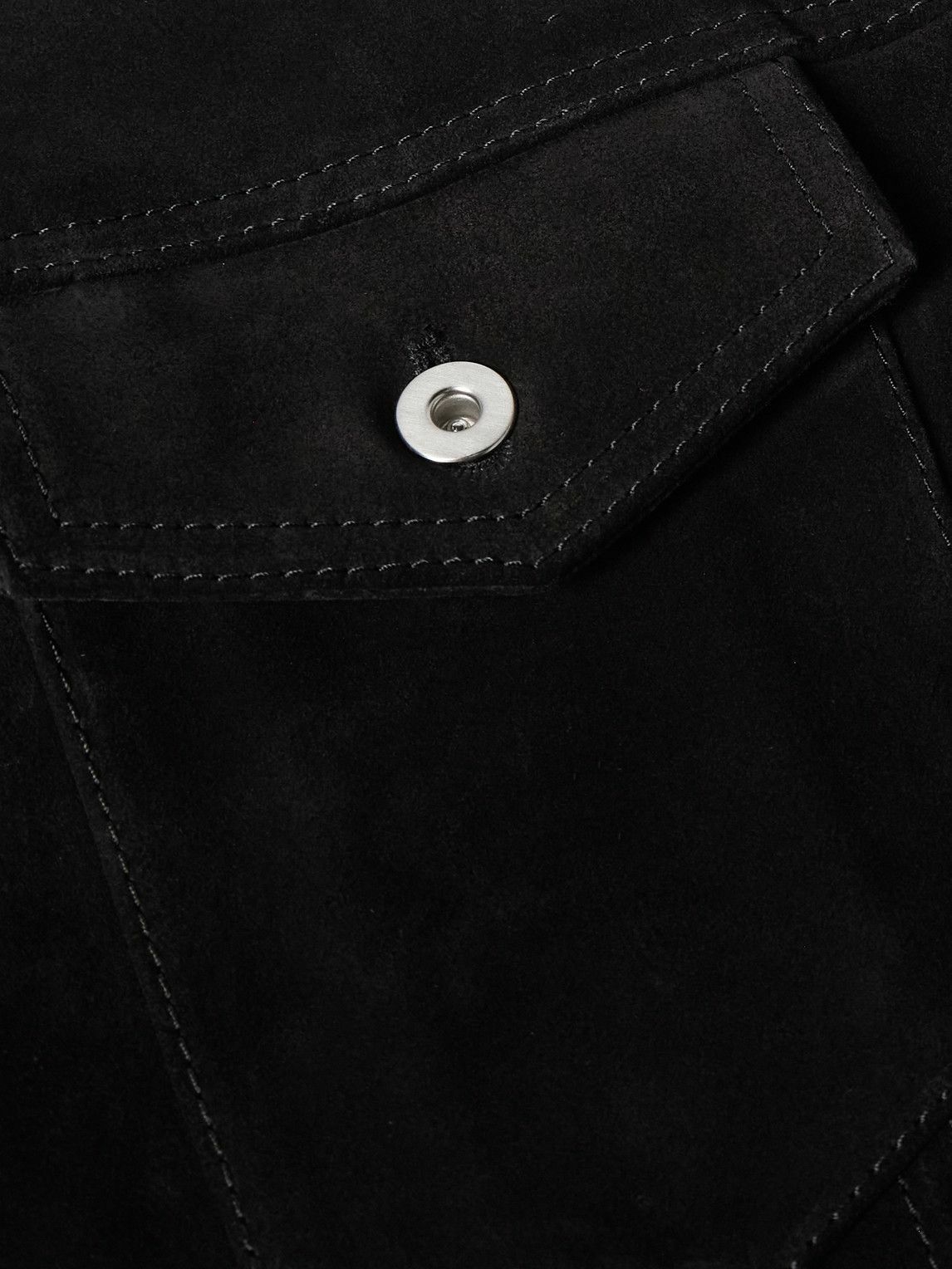 Jil Sander - Leather-Trimmed Suede Trucker Jacket - Black