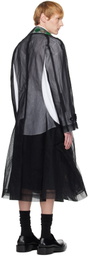 Comme des Garçons Homme Plus Black & Green Tulle & Jacquard Lame Polka Dots Trench Coat