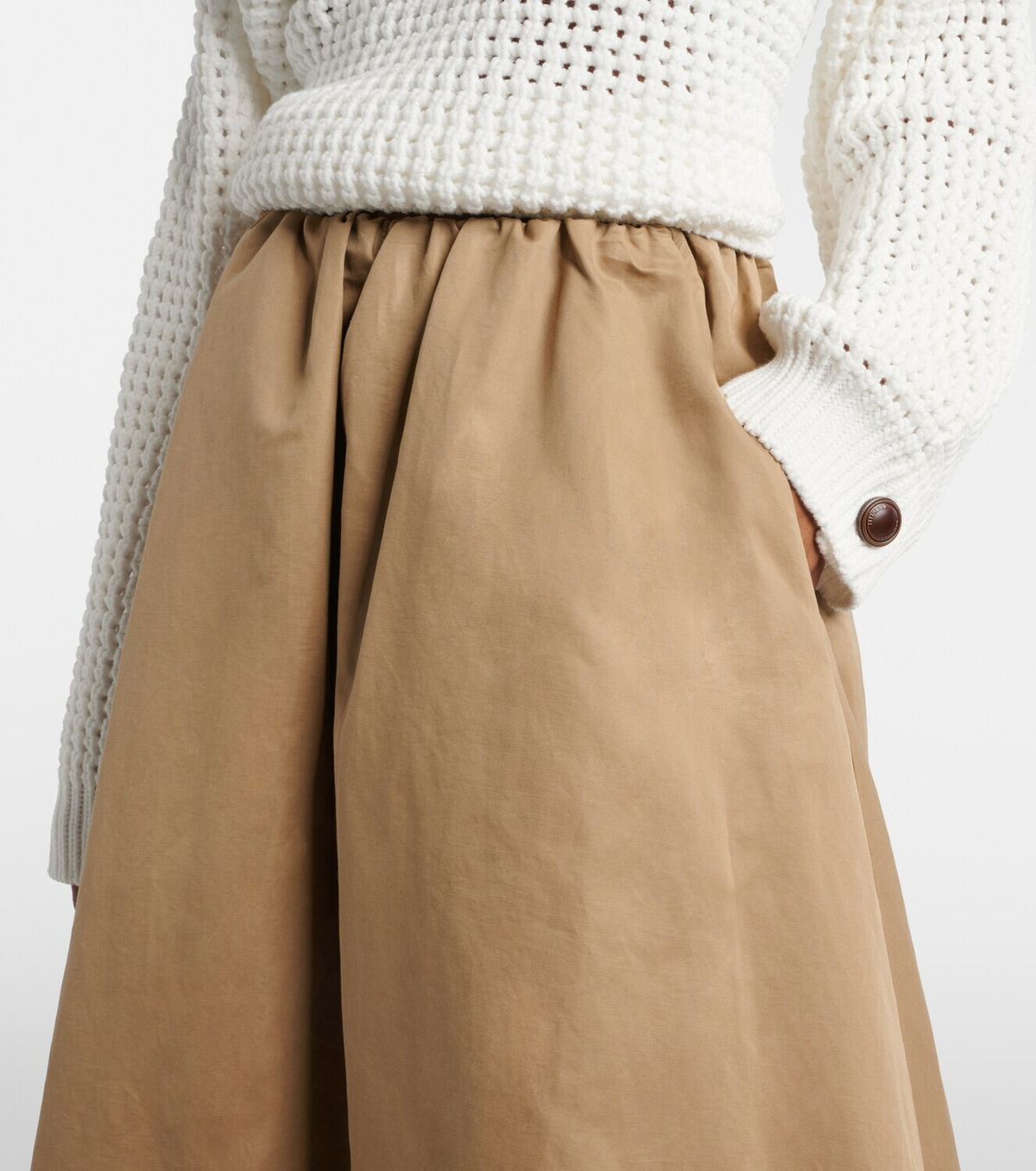 Brunello Cucinelli Cotton-blend midi skirt