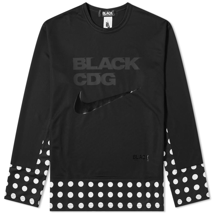 Photo: Comme des Garcons Black x Nike Long Sleeve Double Knit Logo Tee