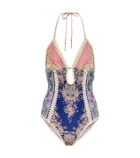 Zimmermann - Lace-trimmed printed swimsuit