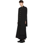 Yohji Yamamoto Black Wrinkled Gabardine Scarf Shirt