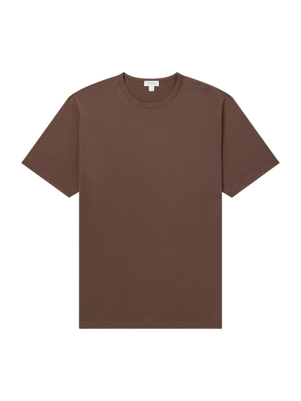 Photo: Sunspel - Slim-Fit Cotton-Jersey T-Shirt - Brown