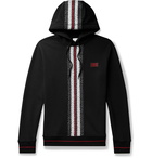 Burberry - Logo-Print Striped Loopback Cotton-Jersey Hoodie - Black