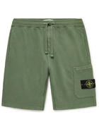 Stone Island - Logo-Appliquéd Cotton-Jersey Drawstring Shorts - Green