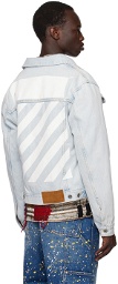 Off-White Blue Bleached-Effect Denim Jacket