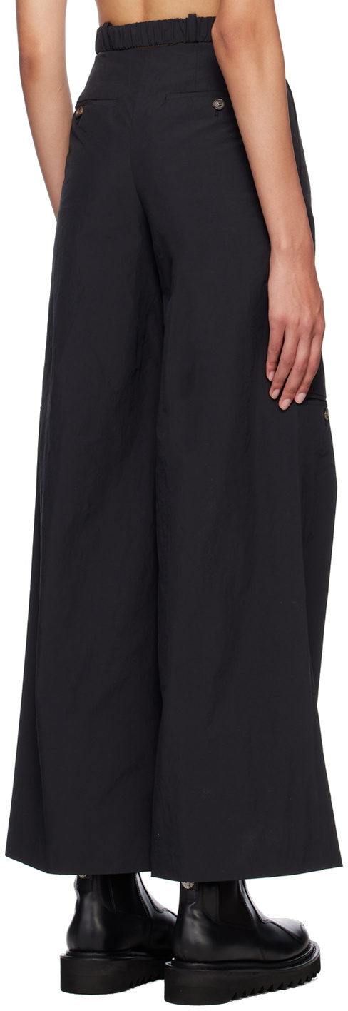 J KOO Black Belted Trousers