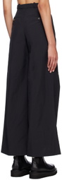 J KOO Black Belted Trousers