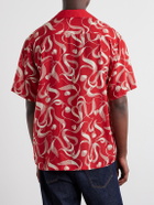 KAPITAL - Camp-Collar Printed Woven Shirt - Red