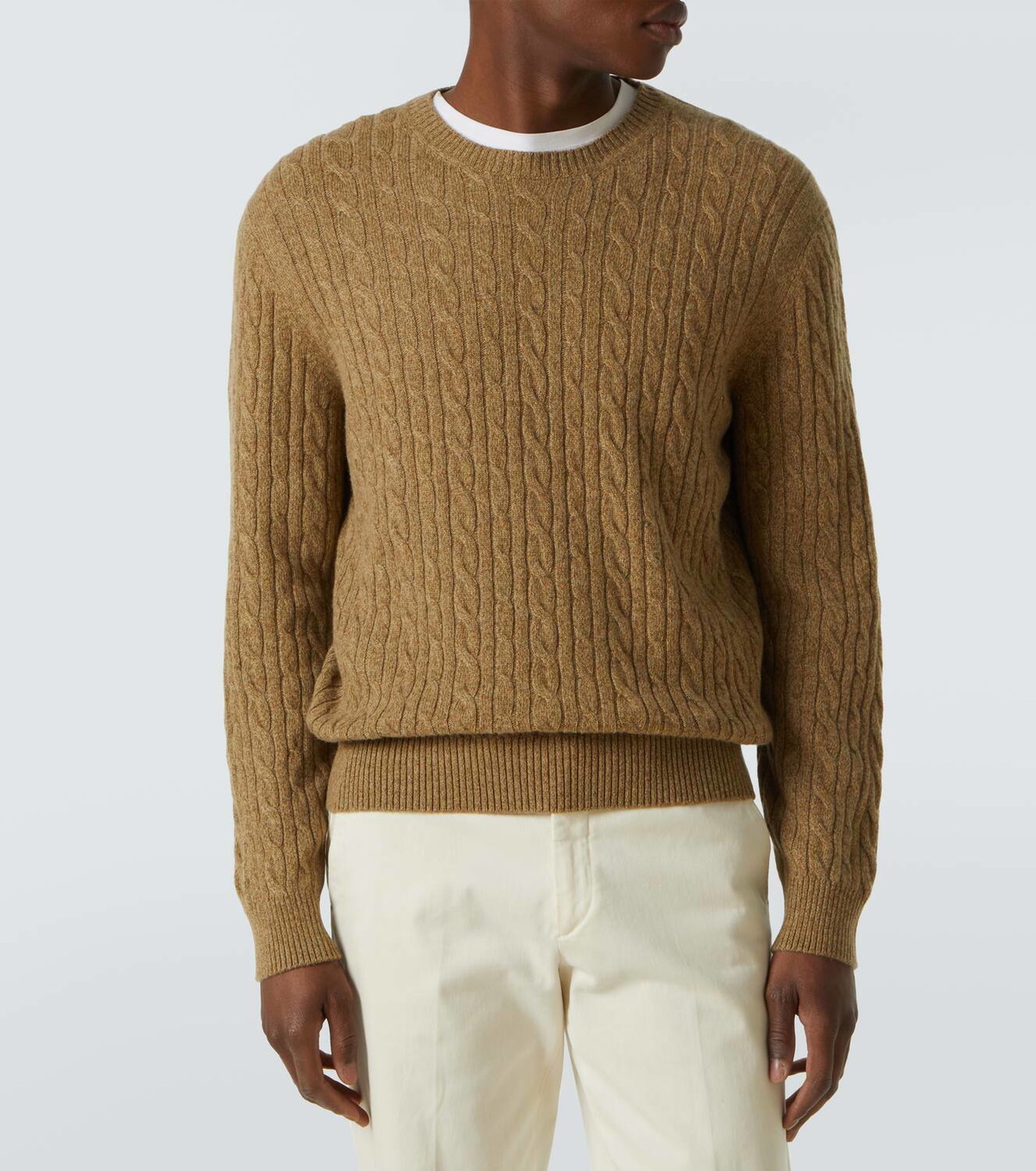 Loro Piana Logo Cashmere Cable Knitted Top Ivory main image 0