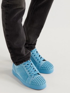 Christian Louboutin - Louis Junior Spikes Cap-Toe Suede Sneakers - Blue