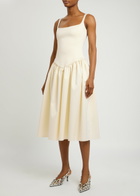 DE LA Vali Lola Satin Midi Dress Ivory