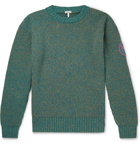 Loewe - Eye/LOEWE/Nature Logo-Appliquéd Mélange Cotton-Blend Sweater - Green
