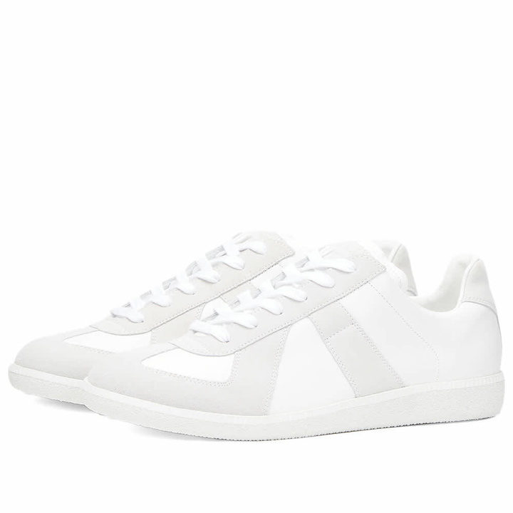 Photo: Maison Margiela Men's Tonal Replica Sneakers in Off White