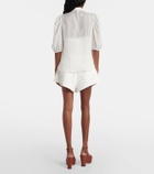 Zimmermann Acacia ruffled embroidered ramie blouse