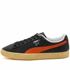 Puma Men's Clyde Vintage Sneakers in Puma Black/Rickie Orange